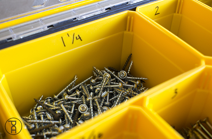 Water-Tight Screw and Nail Storage